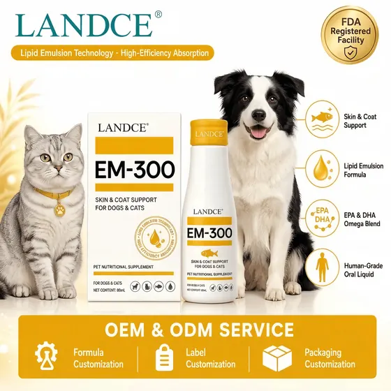 LANDCE EM-300 liquid fish oil emulsion for dogs and cats